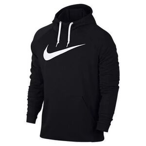 Nike Men's Black and White Logo Hoodie
